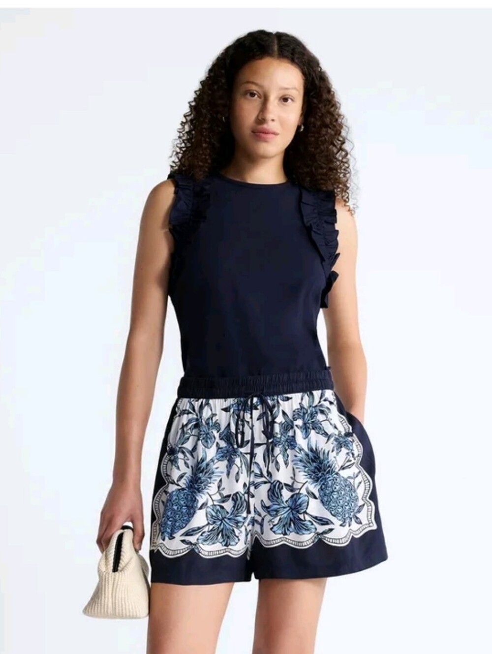 Free Assembly Women's Pineapple Print Pull On Shorts